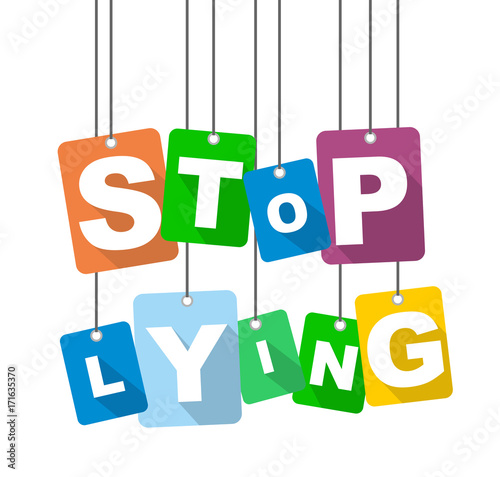 Colorful vector flat design background stop lying. It is well adapted for web design.