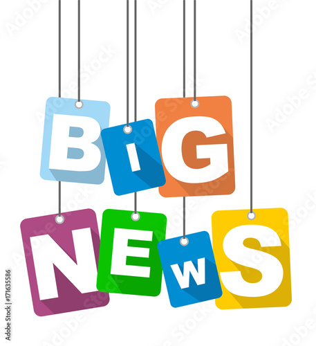 Colorful vector flat design background big news. It is well adapted for web design.