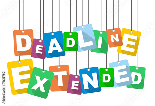 Colorful vector flat design background deadline extended. It is well adapted for web design.