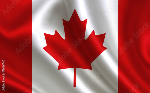 Canadian flag. Canada flag. Flag of Canada. Canada flag illustration. Official colors and proportion correctly. Canadian background. Canadian banner. Symbol, icon. 