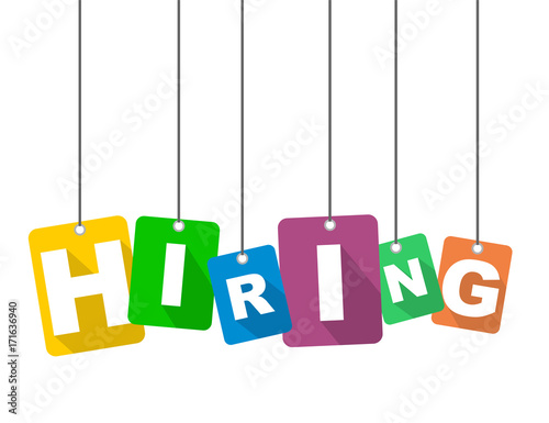 Colorful vector flat design background hiring. It is well adapted for web design.