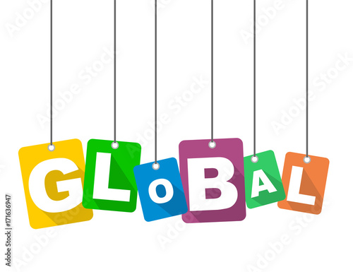 Colorful vector flat design background global. It is well adapted for web design.