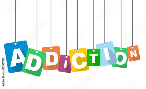 Colorful vector flat design background addiction. It is well adapted for web design.