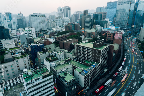 urban traffic of seoul,south korea photo