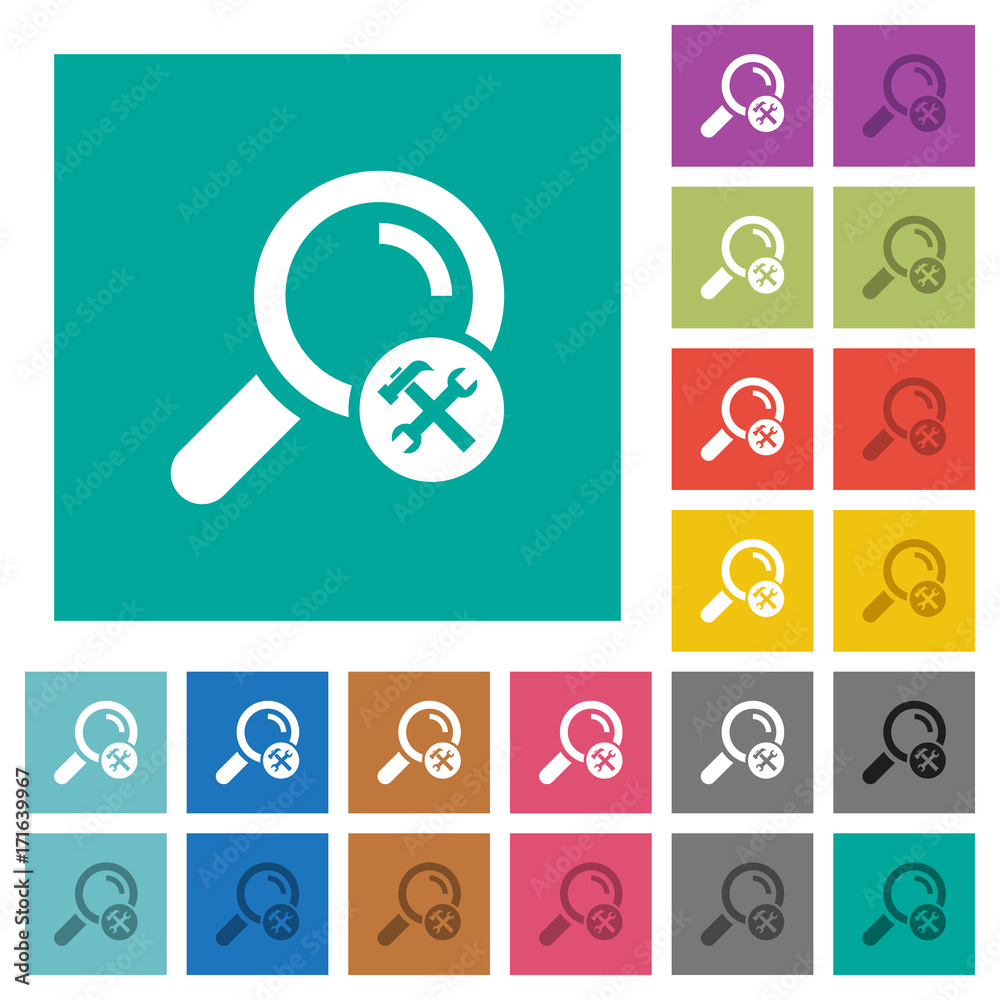 Customize search square flat multi colored icons Customize search square flat multi colored icons