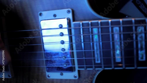 Close-up of Guitarist playing guitar