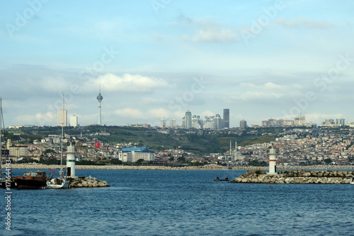 Buyukcekmece port and coasts of Buyukcekmece in Istanbul, Turkey