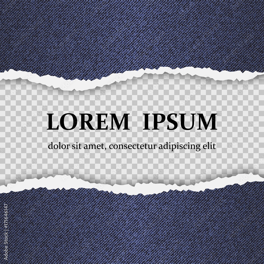 Realistic vector torn paper with ripped edges with place for text ...