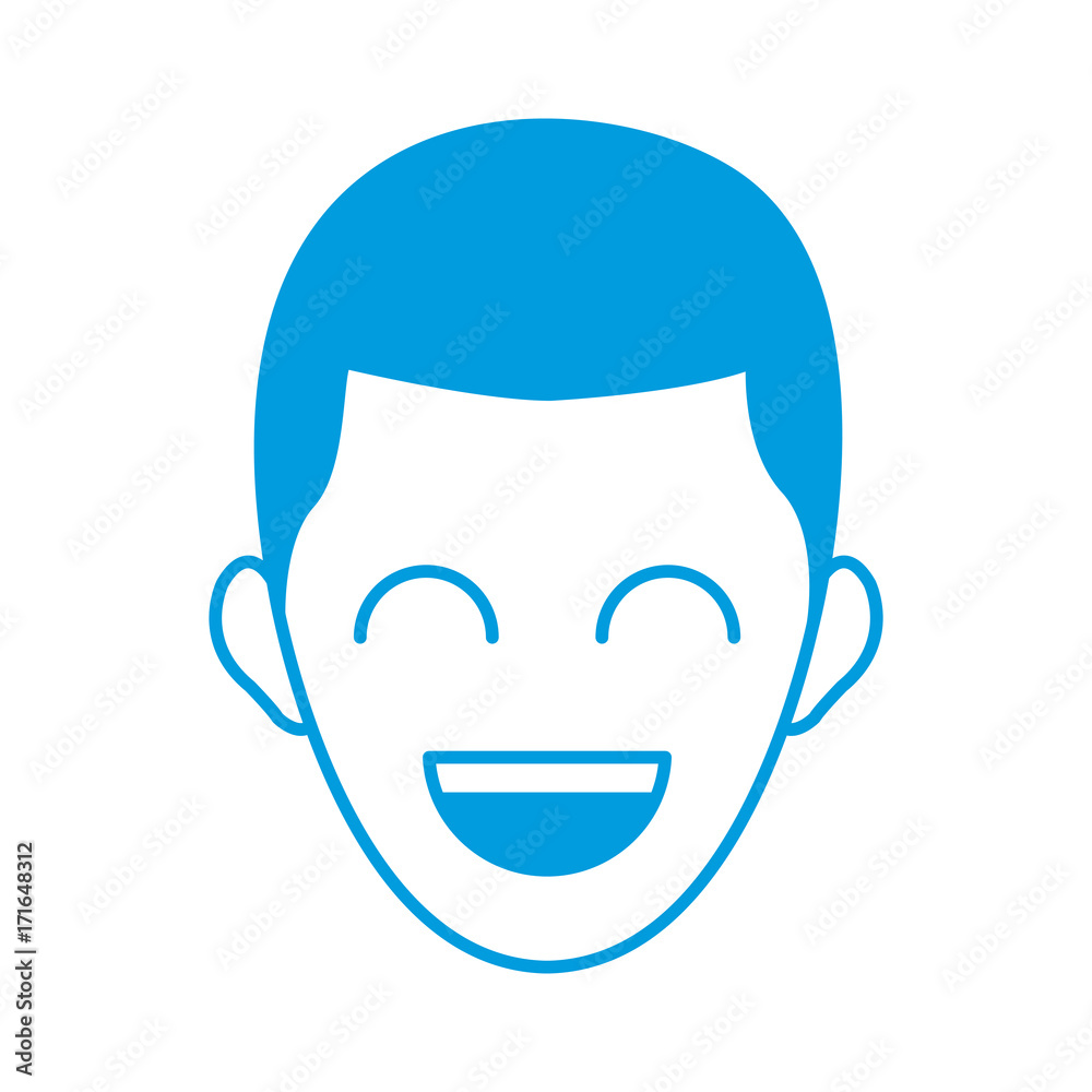 Man smiling cartoon icon vector illustration graphic design