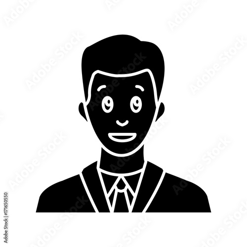 Businessman avatar cartoon icon vector illustration graphic design