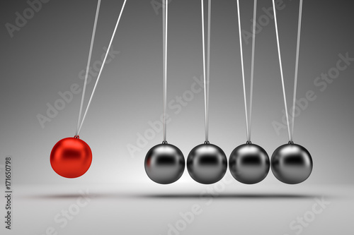 Newton's cradle - 3d render