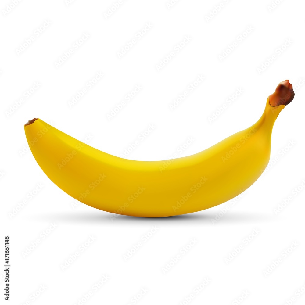 realistic banana isolated on white background. Vector illustration realistic banana isolated on white background. Vector illustration