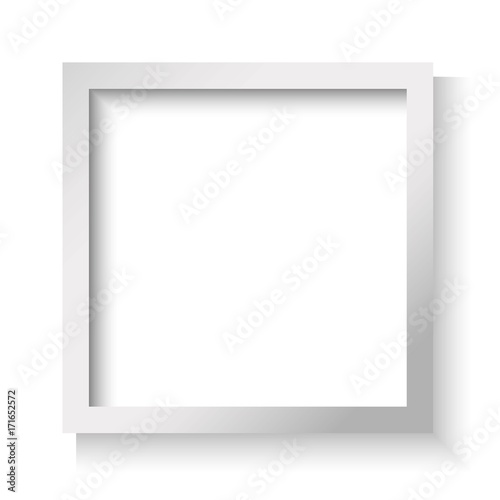 Realistic picture frame isolated on white background, for your presentations. Vector illustration