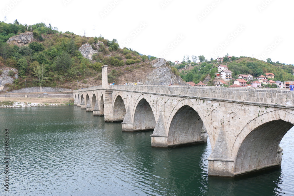 The bridge on the river Drina in the town of Visegrad in Bosnia and Herzegovina