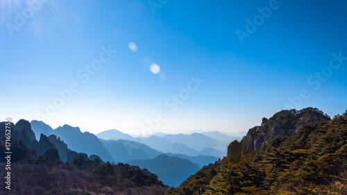 Bergpanorama in China Gelbe Berge
