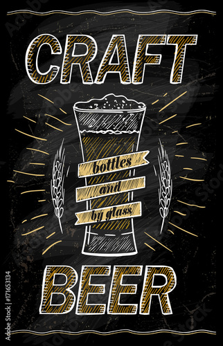 Craft beer chalkboard design concept