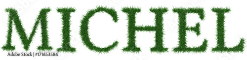 Michel - 3D rendering fresh Grass letters isolated on whhite background.