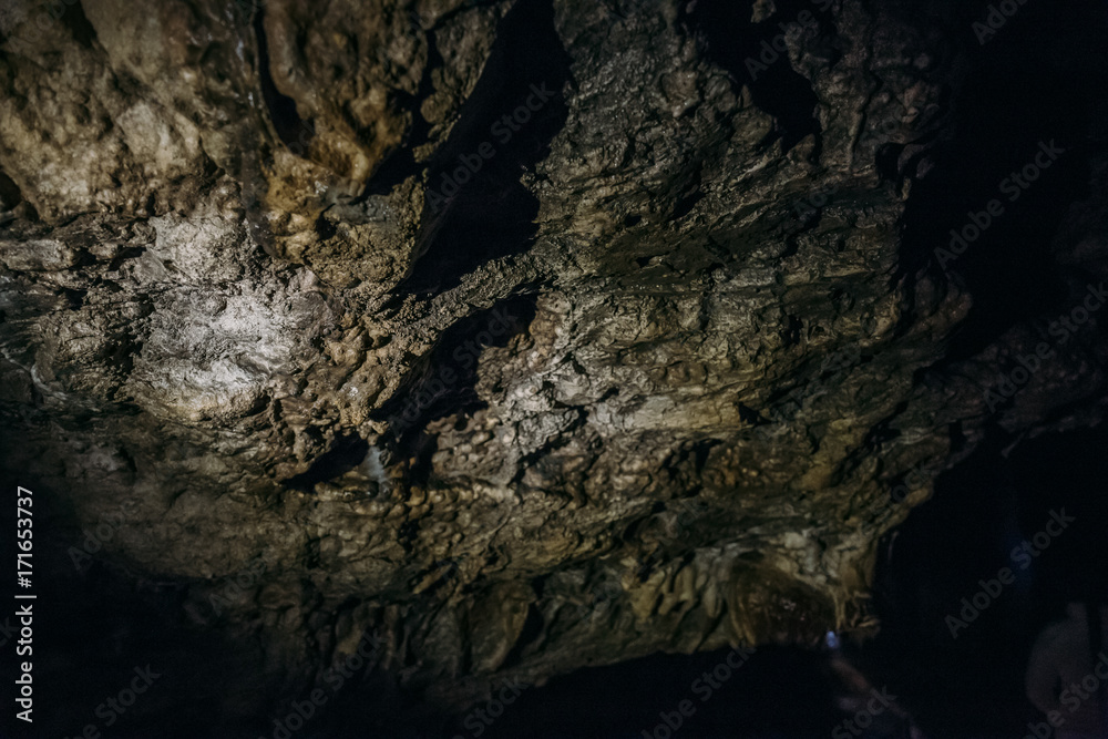 The ceiling in underground cave
