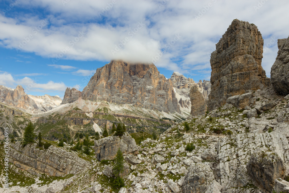 Cinque Torri cliffs, Five Towers , Dolomites, Italy