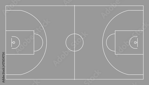 Basketball court vector illustration with lines