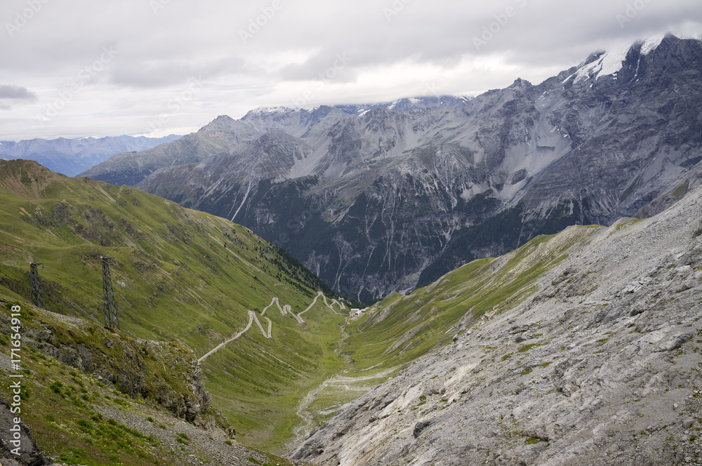 The Stelvio Road, Italy. Color image