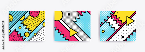Colorful trend Neo Memphis geometric backgrounds