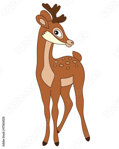 Vector Cute Cartoon Deer