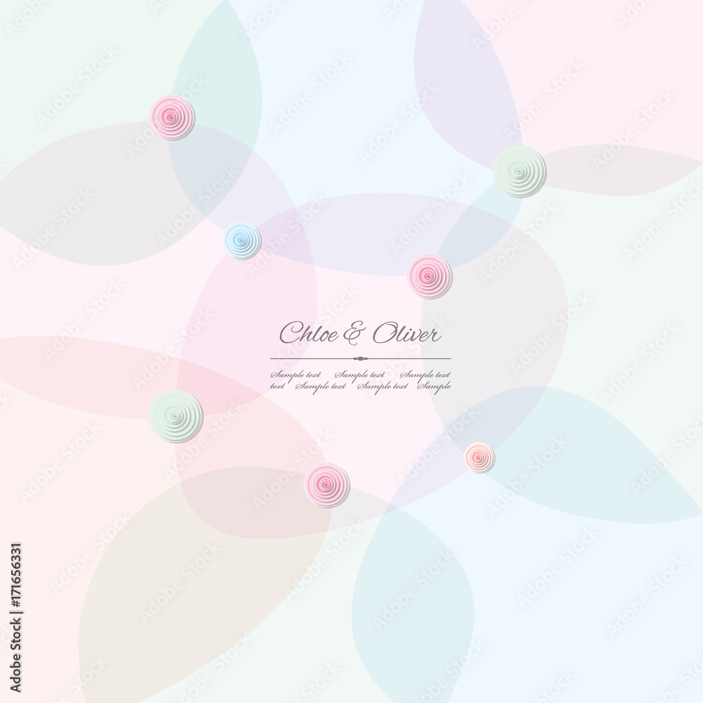 Abstract pattern background in pastel colors with sample text.
