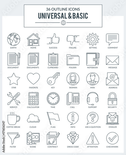 Outline icons of Basic