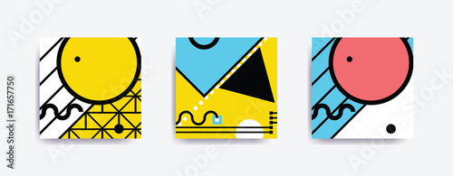 Colorful trend Neo Memphis geometric poster