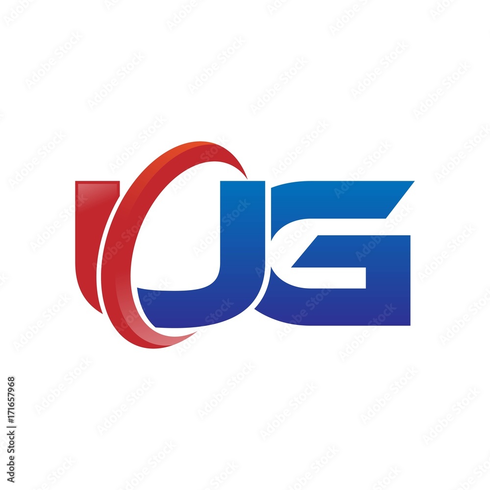 modern vector initial letters logo swoosh ug red blue modern vector initial letters logo swoosh ug red blue