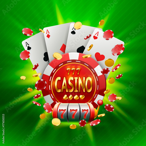 Canvas Print Casino banner in a frame on a luminous bright background