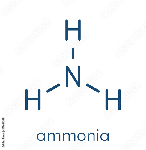 Ammonia (NH3) molecule. Skeletal formula.