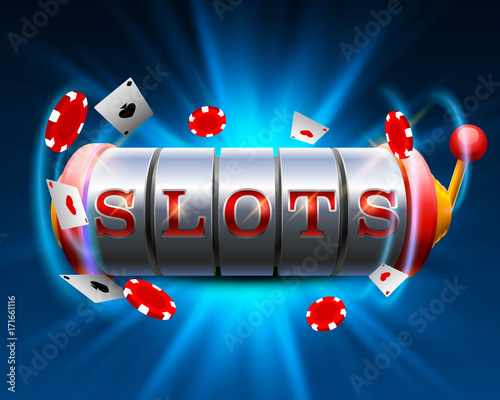 Casino slots jackpot 777 signboard. Vector illustration