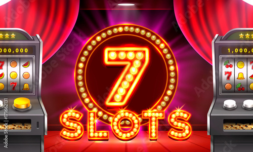3d slots machine wins the jackpot, Scene background art. Vector illustration