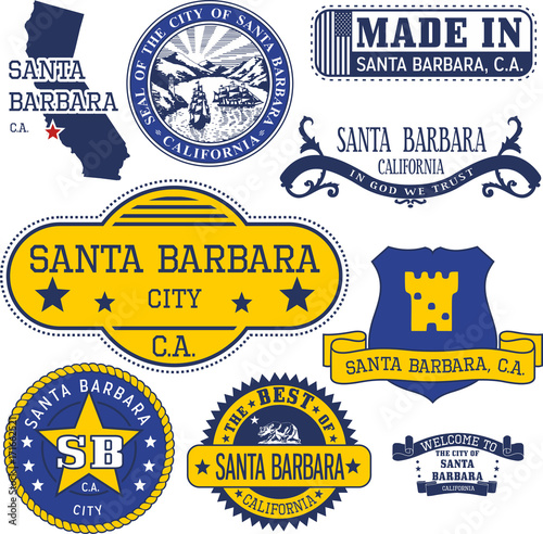 generic stamps and signs of Santa Barbara city, CA