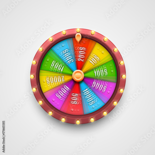 Colorful fortune wheel. isolated on white background . Vector illustration