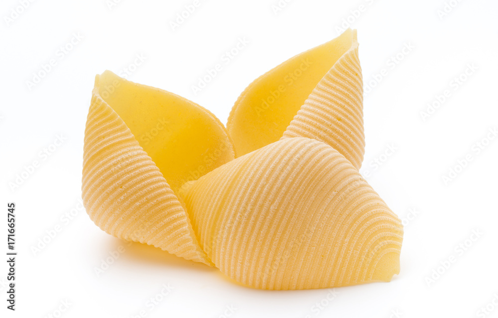 Italian lumaconi isolated on white background. Italian lumaconi isolated on white background.
