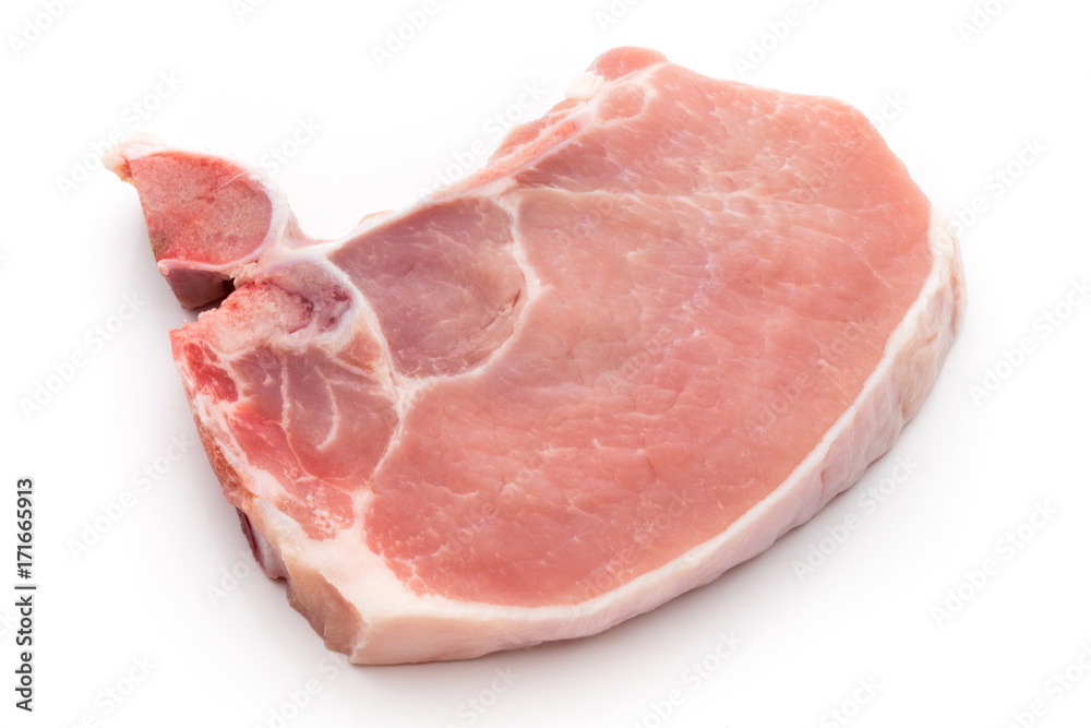 Fresh raw beef steak isolated on white background, top view. Fresh raw beef steak isolated on white background, top view.