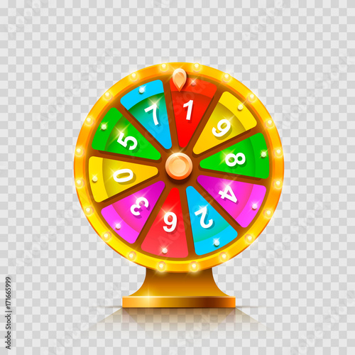 Colorful fortune wheel. isolated on a transparent background . Vector illustration