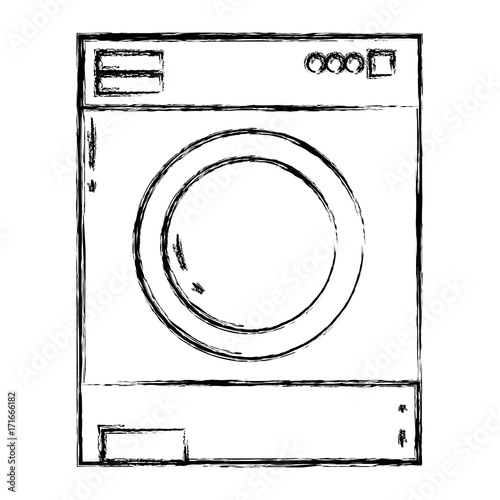 figure nice washing machine technology to clean the clothes vector illustration