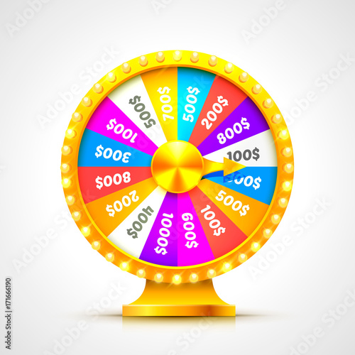 Colorful fortune wheel. isolated on white background. Vector illustration