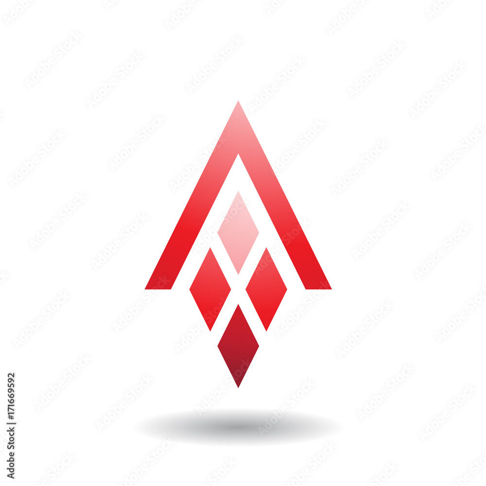 Abstract Symbol of Letter A with Diamond Shaped Rectangles Abstract Symbol of Letter A with Diamond Shaped Rectangles