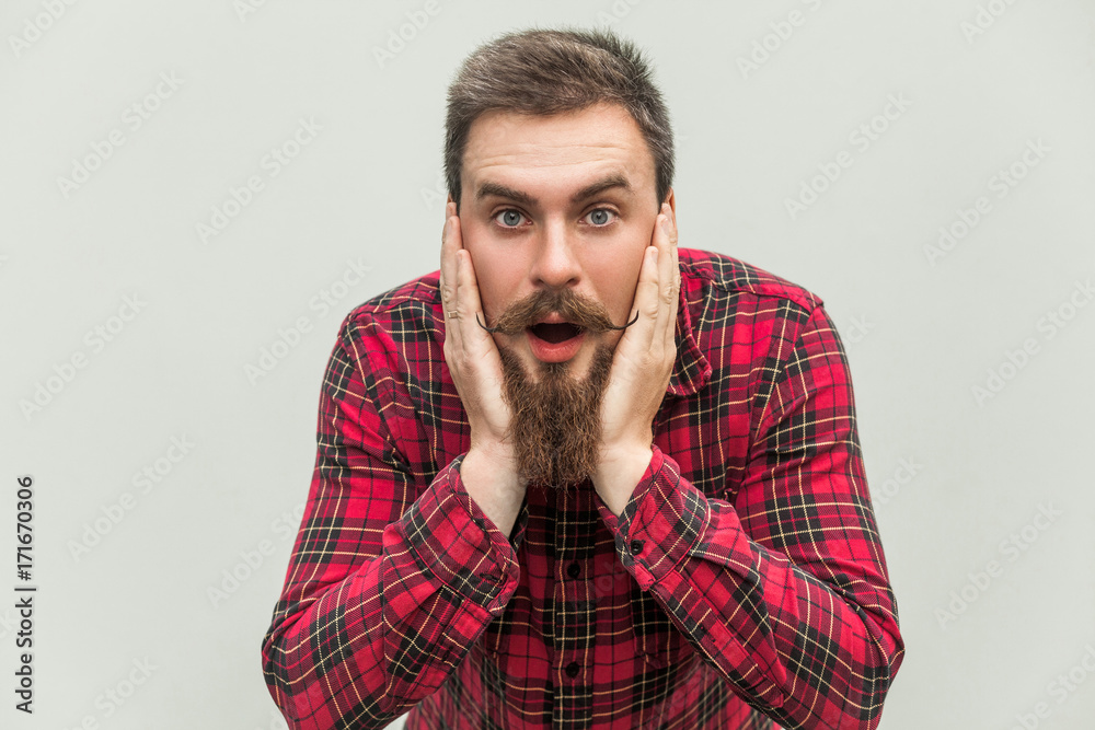 No way! Surprised young adult man with opened mouth and big eyes. No way! Surprised young adult man with opened mouth and big eyes.