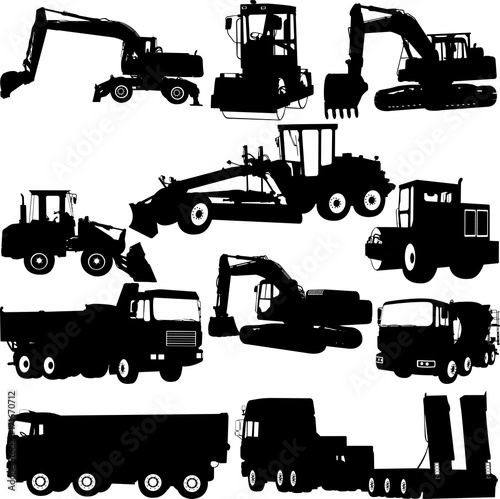 Construction machine silhouette - vector