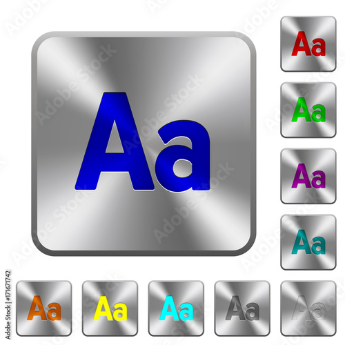 Font size rounded square steel buttons photo