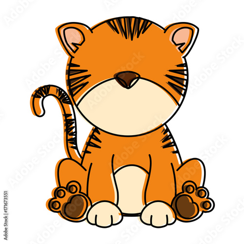 cute tiger character icon