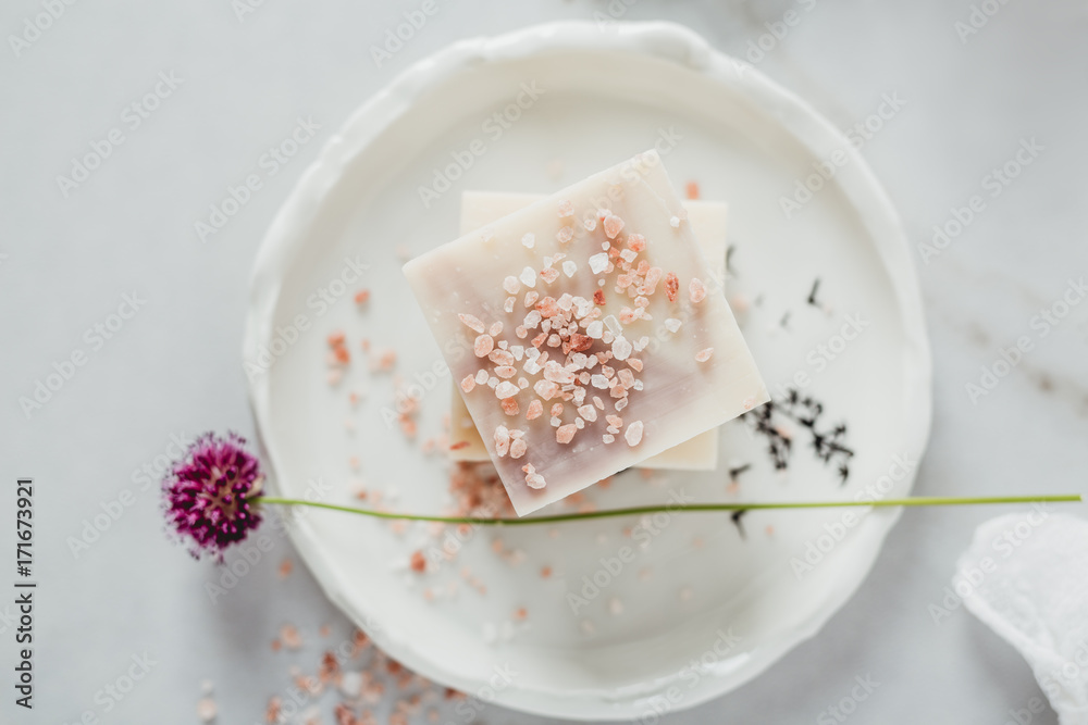 Natural soap with flower and himalayan salt Natural soap with flower and himalayan salt