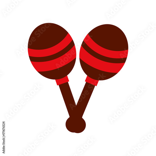 maracas instrument musical festival celebration vector illustration