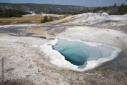 geothermal pond in yellowstone national park